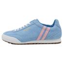 Patrick Rio Retro Suede Trainers in Sky Blue and Pink