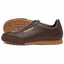 Villan Patrick 80s Leather Football Trainers Brown