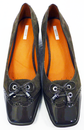 Taylor GEOX Sixties Mod Suede & Patent Bow Shoes