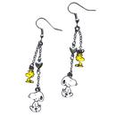 Peanuts Snoopy and Woodstock Drop Earrings in Silver PEAEAESN001