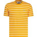 original penguin mens sticker pete breton stripe crew neck tshirt butterscotch yellow