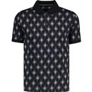 original penguin mens sticker pete diamond pattern polo tshirt true black