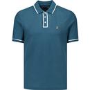 original penguin mens earl archive mesh tipped polo tshirt reflecting pond green