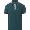 original penguin mens earl contrast tipped polo tshirt blue coral