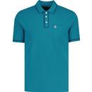 original penguin mens earl tipped sticker pete polo tshirt mosaic blue