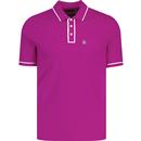 original penguin mens earl tipped sticker pete polo tshirt vivid viola