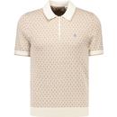 original penguin mens geo jacquard quarter zip polo tshirt birch