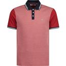 original penguin mens jacquard front panel tipped polo tshirt lava red