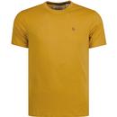 original penguin mens pin point embroidered crew neck tshirt harvest gold yellow