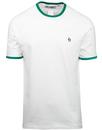 ORIGINAL PENGUIN Retro Ringer T-shirt WHITE/GREEN