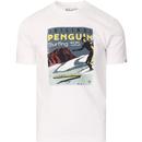 original penguin mens surfing 55 large print crew neck tshirt white