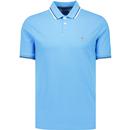 original penguin mens two colour tipped mod polo tshirt bonnie blue