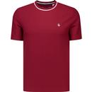original penguin mens mod tipped textured pique psweater tshirt cabernet red