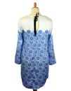 Pepe Jeans Ada Retro 60s style Printed Shift Dress in White/Blue