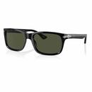 Persol PO3048S 95/31 Retro Square Aviator Sunglasses in Black/Green