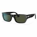 Persol PO3268S 95/31 Retro 70s Rectangular Frame Sunglasses in Black/Green