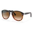 Persol PO0649 649 Series Retro 60s Pilot Sunglasses in Dark Brown/Light Brown Tortoise 