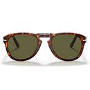 Persol Steve McQueen 714SM Polarised Foldable Sunglasses in Havana with green lens