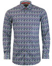 PETER ENGLAND 60s Mod Psychedelic Spot Print Shirt
