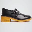 Pod Originals Women's Dion Leather T-Bar Shoes in Black POC26295AB01PGZZ