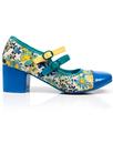 Mini Mod POETIC LICENCE 60s Floral Mod Shoes -Blue