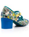 Mini Mod POETIC LICENCE 60s Floral Mod Shoes -Blue