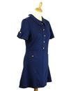 Josie Retro 1960s Mod Polo Dress in Navy