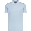 pretty green mens barton mod twin tipped pique polo tshirt light blue