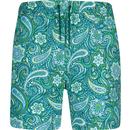 pretty green mens itchycoo paisley print swim shorts green