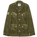 Pretty Green Acquiesce Retro Mod Cord Military Jacket in Khaki G23Q3MUOUT500