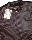 Addison PRETTY GREEN Retro Leather Biker Jacket 