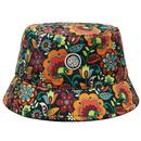 Pretty Green Men's Avalon Paisley Cricket Bucket Hat in Orange and Red