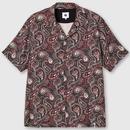 Pretty Green Retro 70s Feltham Paisley Cuban Collar Shirt
