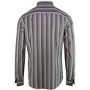 PRETTY GREEN 60s Mod Engineered Stripe Shirt GREY