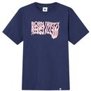 Pretty Green Retro 90s Indie Born Trippy T-Shirt in Navy