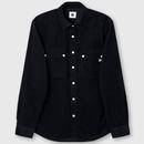 Pretty Green Campbell Men's Mod Cord Two Pocket Shirt in Black Main Photo