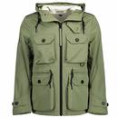 Pretty Green Retro Mod Celestial Military Field Jacket in Khaki