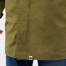 PRETTY GREEN Mod Collarless Zip Up Mac Jacket (K)