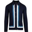 PRETTY GREEN Contrast Panel Knitted Polo Cardigan 