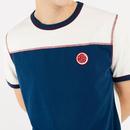 PRETTY GREEN Contrast Panel Chest Badge T-Shirt N