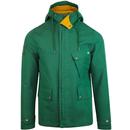 PRETTY GREEN Mod Contrast Trim Hooded Jacket GREEN