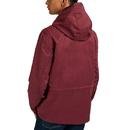 PRETTY GREEN Retro Mod Hooded Cotton Jacket RED