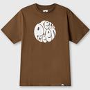 Gillespie Pretty Green Retro Logo T-shirt in Brown Flat Shot