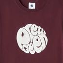 Gillespie PRETTY GREEN Retro Burgundy Logo Tee