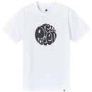 Pretty Green Gillespie Classic Logo T-shirt in White with Black Print