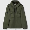 Pretty Green Hatton Retro 90s Overhead Smock Jacket in Khaki Main Photo