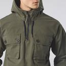 Hatton Pretty Green Hooded Canvas 1/4 Zip Smock K