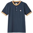 Pretty Green Hollen Mod Tipped Grandad T-shirt in Navy G24Q2MUJER334