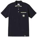 Pretty Green Live Forever Mod Pocket Polo Shirt in Black G24Q4MUPOL015