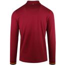 PRETTY GREEN Tipped Long Sleeve Mod Polo Shirt RED